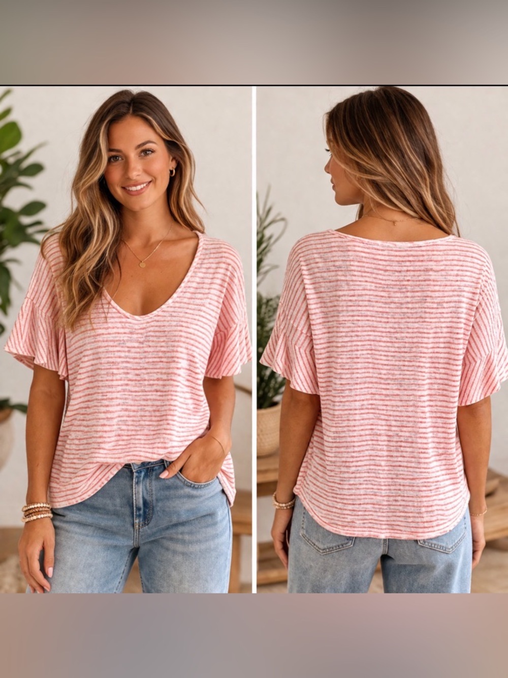 Splendid Top Women’s L Caspian Striped Coastal Grandmother Boho Cotton Linen NWT
